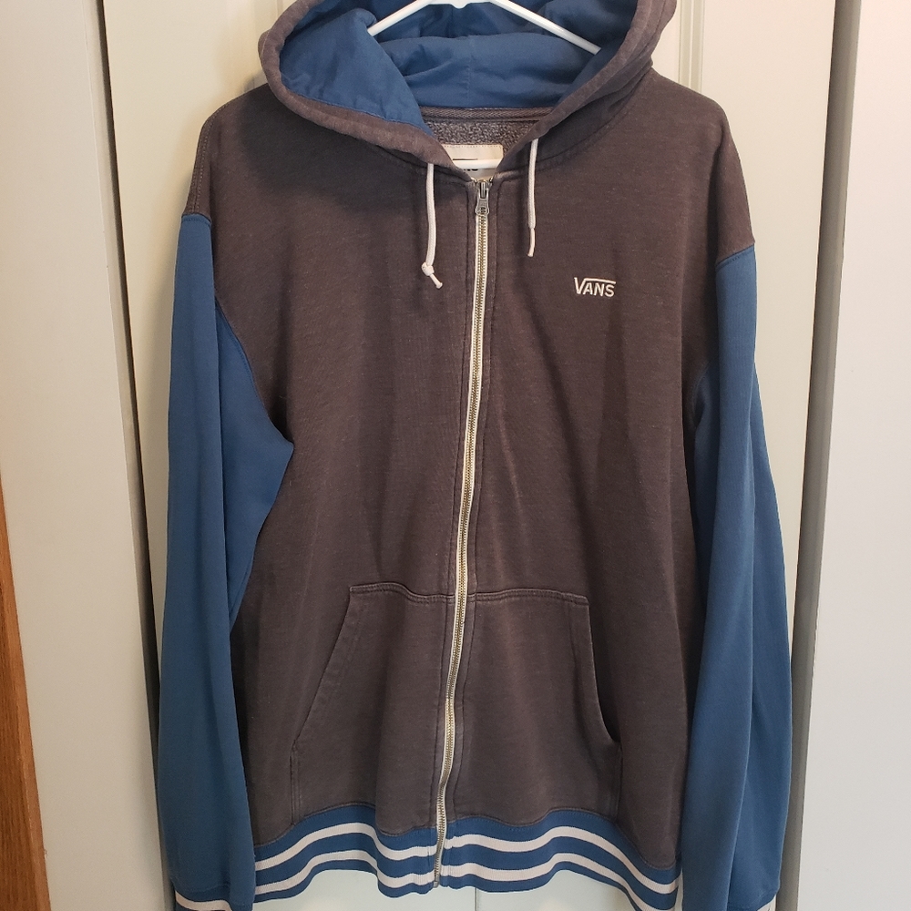XL mens vans zip up hoodie, used